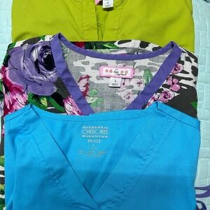 3 Large scrub tops